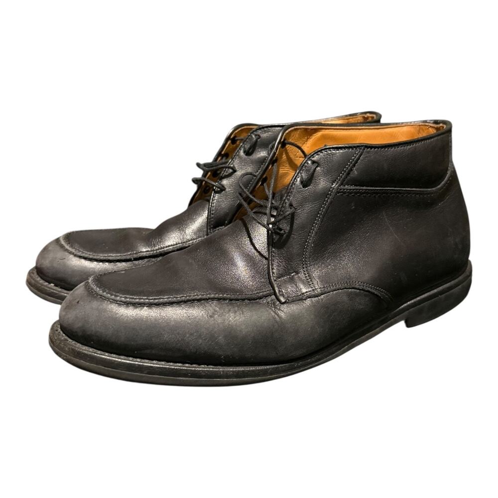 Allen Edmonds Chukka Boots Mens 8.5 D Black Leather Moc Toe Lace Up Casual USA